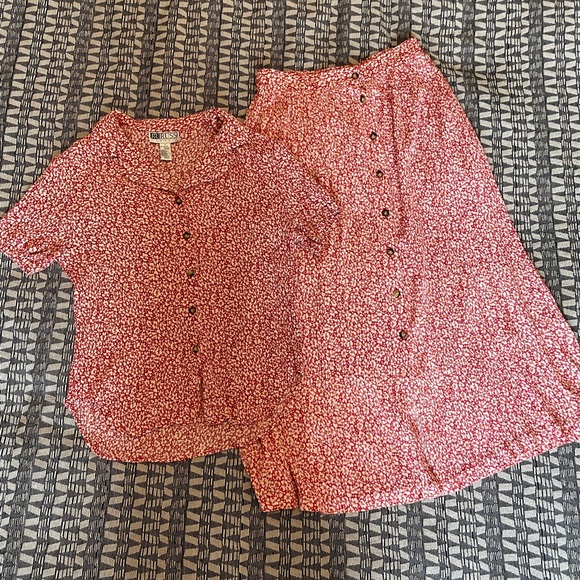 Vintage Russ Floral Matching Button up short sleeve blouse and midi maxi skirt - Picture 11 of 11